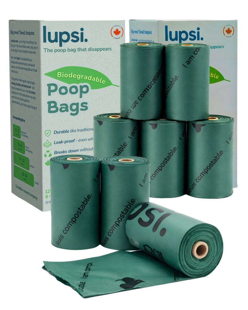 Lupsi compostable poop bags, boxes and rolls